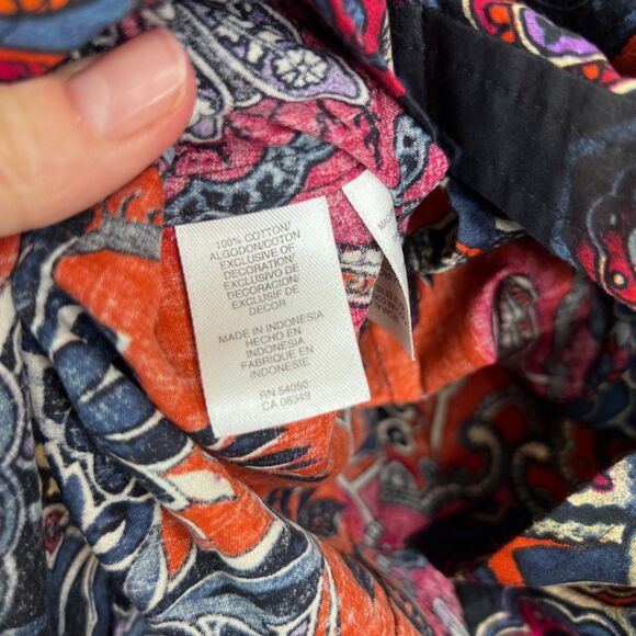 Jones New York 100% Cotton Dark Maximalist Print Button Down Shirt Size Small - Picture 6 of 8